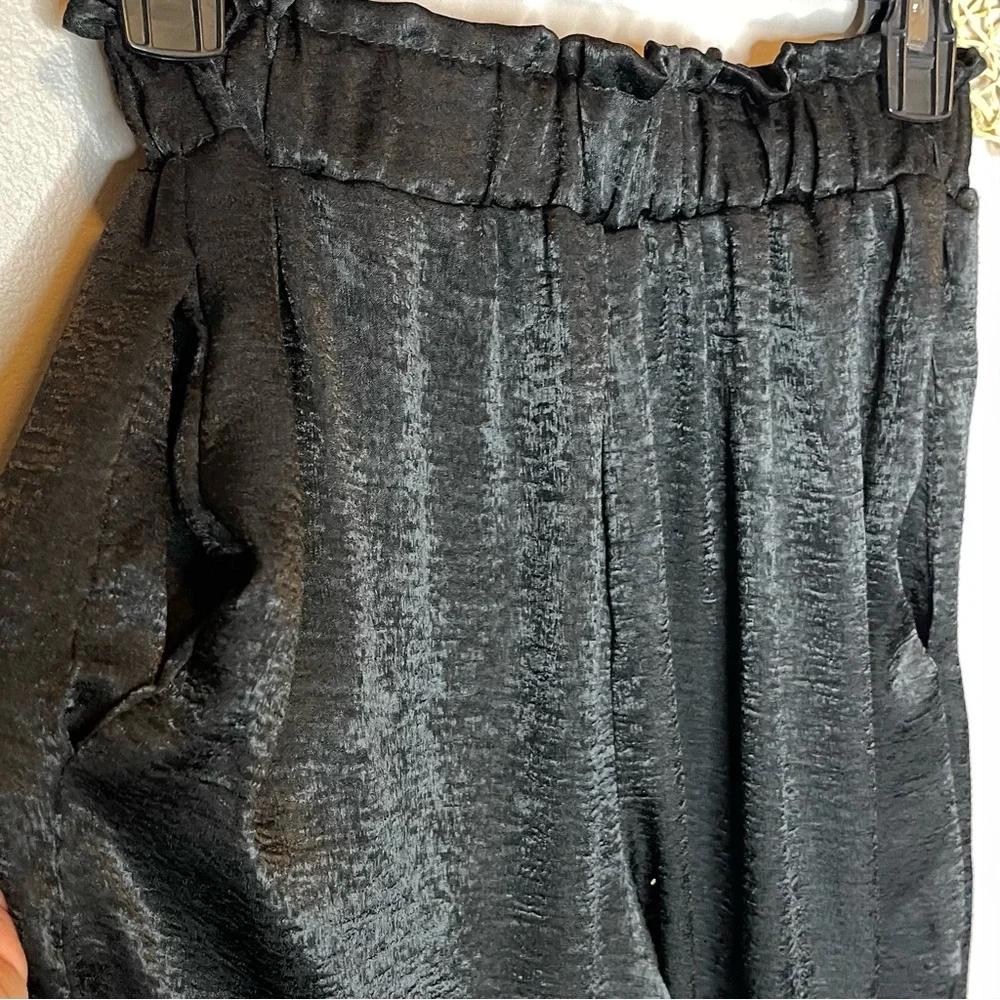 AE Studio High Waist Wide Leg Pants (Black) - XS